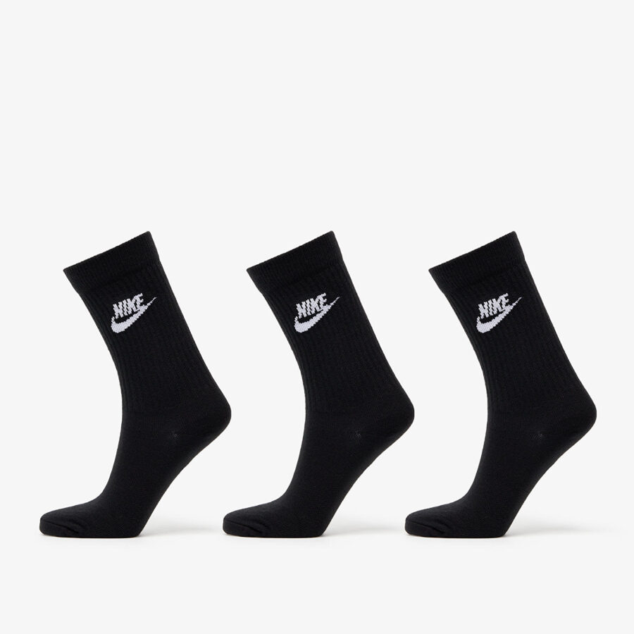 Nike Sportwears Everyday Essential Crew 3-Pack Socks Black/ White S-alacsony-ár