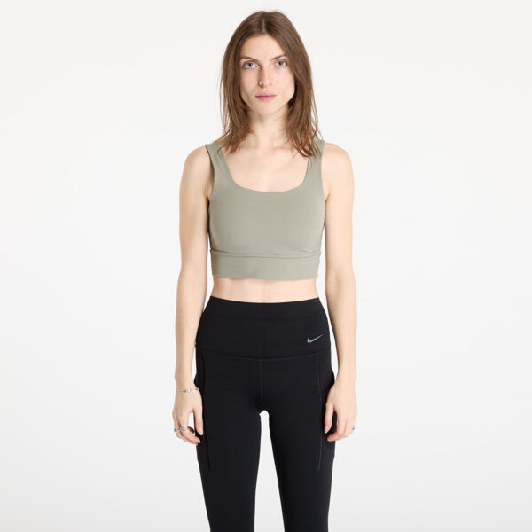 Nike Zenvy Women's Medium-Support Padded Longline Sports Bra Light Army/ White XS-alacsony-ár