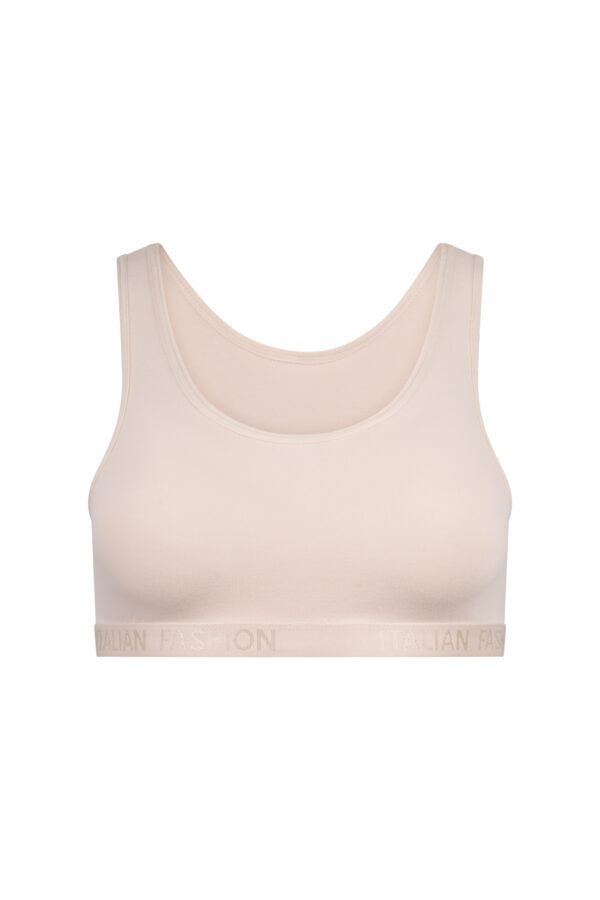 Nikola girl's bra with wide straps - powder