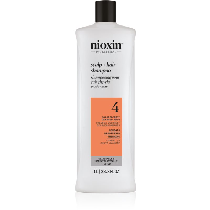 Nioxin System 4 Scalp + Hair Shampoo finom állagú sampon a festett és károsult hajra 1000 ml-Ár