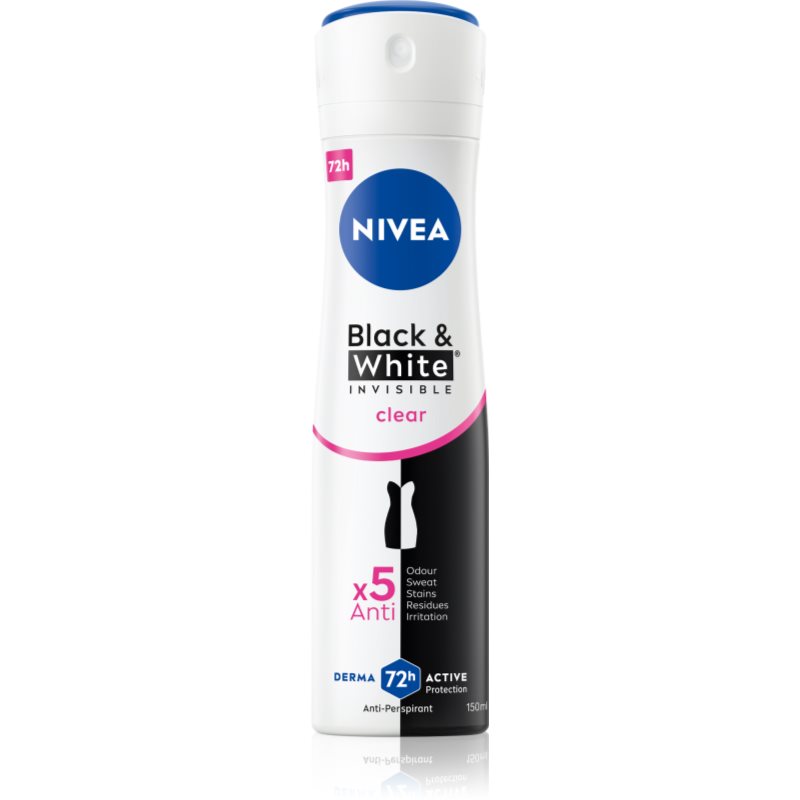 Nivea Invisible Black & White Clear izzadásgátló spray -ben hölgyeknek 150 ml-Ár