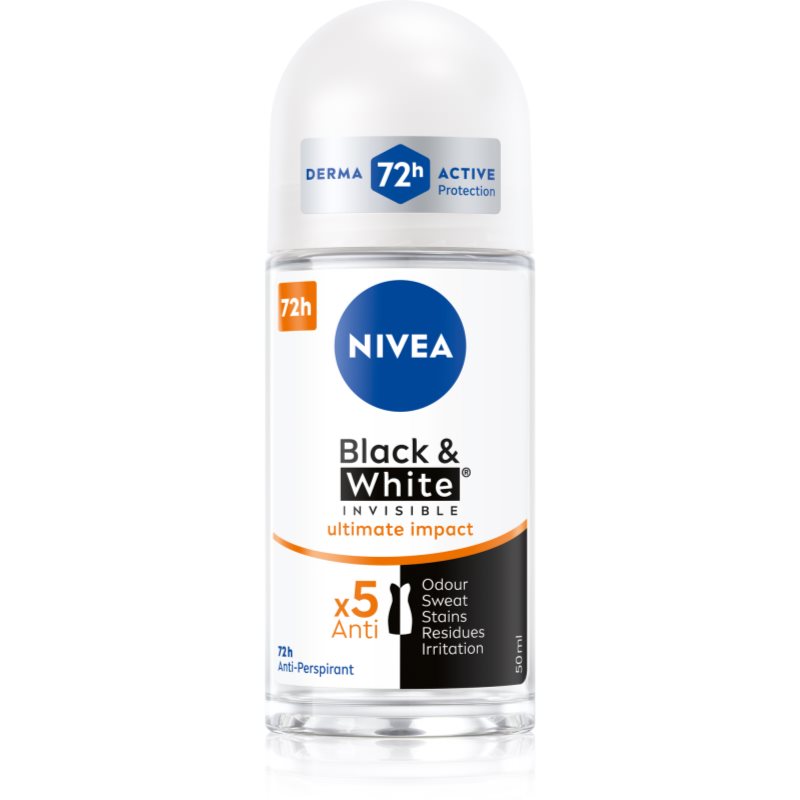 Nivea Invisible Black & White Ultimate Impact golyós izzadásgátló hölgyeknek 50 ml-Eredeti