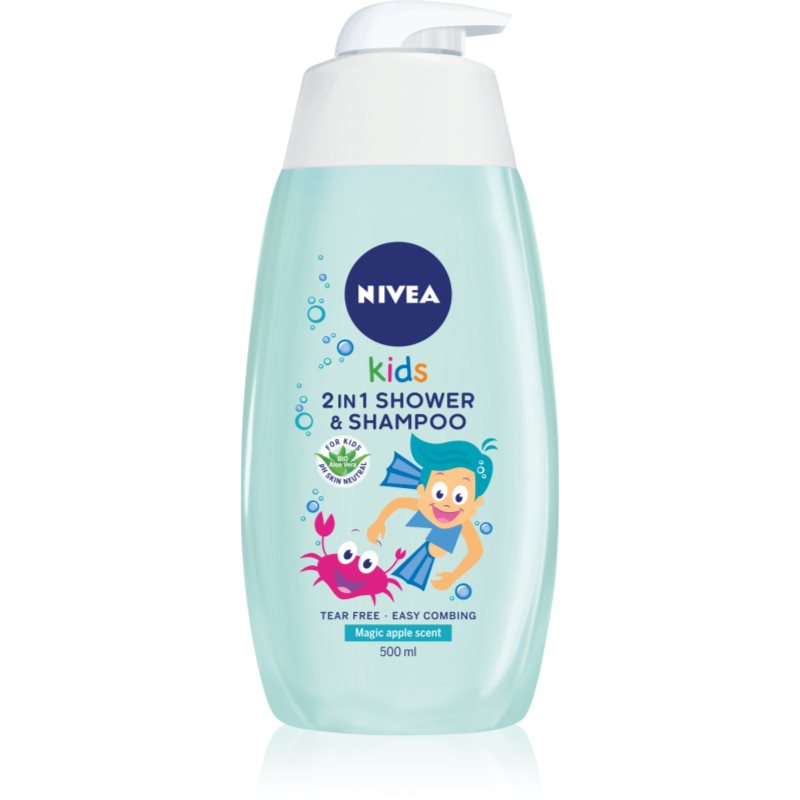 Nivea Kids Boy gyengéd tusoló gél és sampon gyermekeknek 500 ml-Eredeti