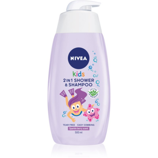Nivea Kids Girl tusfürdő gél és sampon 2 in 1 gyermekeknek 500 ml-Eredeti
