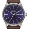 Nixon Analóg órák 'Sentry Leather'  kék / barna / ezüst