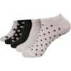 No Show Socks Dots 5-Pack White/Black