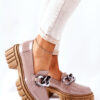 Női Brogues Loafers Bőr Cappuccino Laura Messi 2339