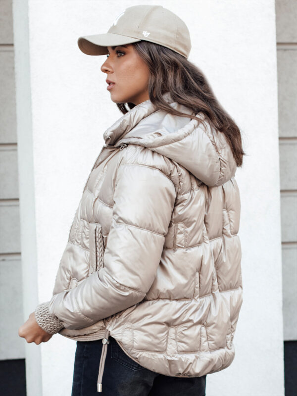 Női FASHWARM rövid steppelt dzseki kapucnival camel Dstreet