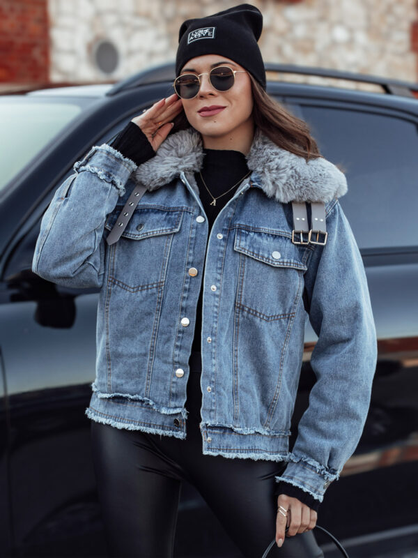 Női FURDENIM farmer dzseki szőrmével világoskék Dstreet