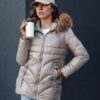 Női WINTERCHIC kapucnis télikabát camel Dstreet