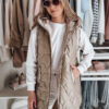 Női átmeneti steppelt GLITTI camel mellény Dstreet