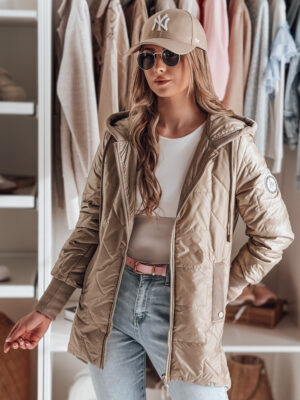 Női átmeneti steppelt dzseki ROSSANA camel Dstreet