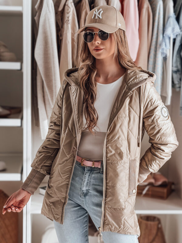Női átmeneti steppelt dzseki ROSSANA camel Dstreet
