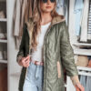 Női átmeneti steppelt kabát ROSSANA zöld Dstreet