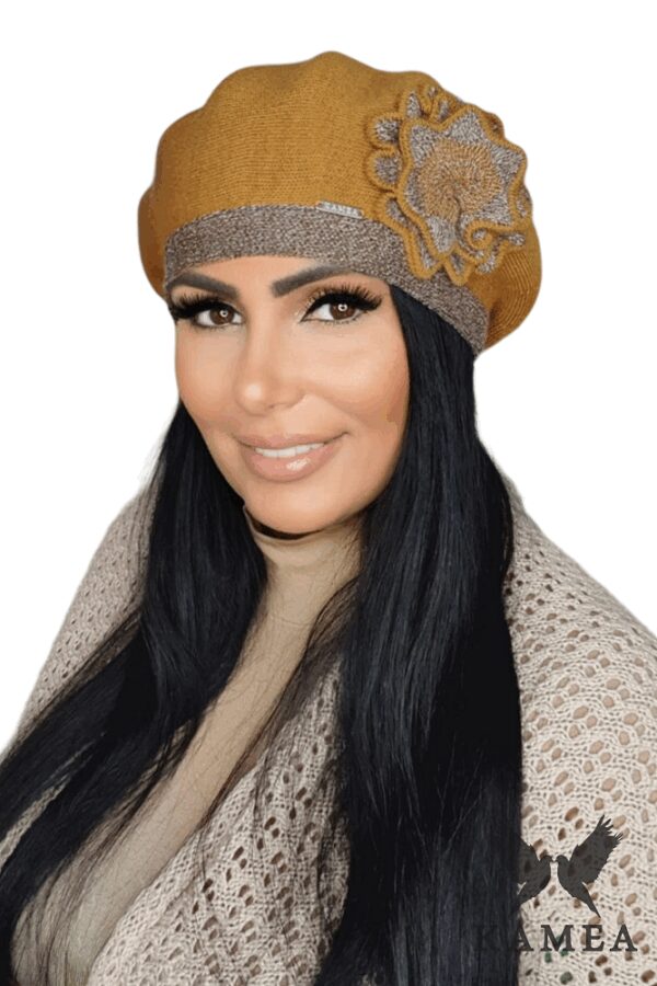 Női baret sapka Kamea Kamea_Beret_K.22.011.25_Honey