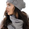 Női barett sapka Kamea Kamea_Beret_K.22.020.34_Dark_Beige