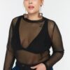 Női blúz Trendyol Tulle detailed