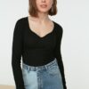 Női body Trendyol TWOAW22BD0018/Black