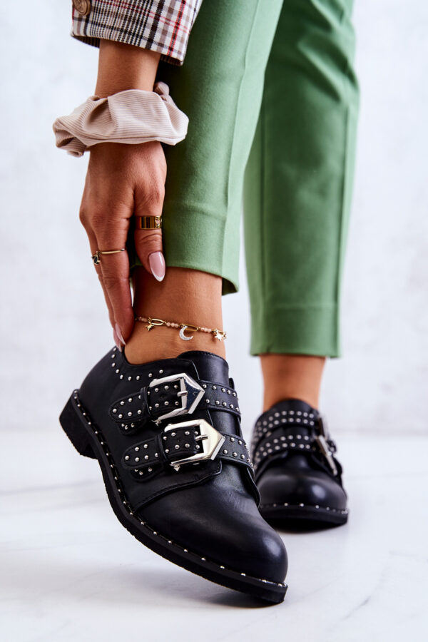 Női bőr Brogues csatokkal Lu Boo Black