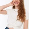 Női crop top Trendyol Anthracite