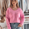 Női egyméretű oversize FLOFLY blúz rózsaszín Dstreet