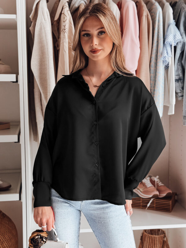 Női egyméretű oversize ing SATINIA fekete Dstreet