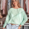 Női egyméretű oversize sima pulóver SENZIA menta Dstreet