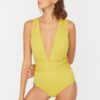 Női egyrészes fürdőruha Trendyol Deep V-Neck