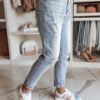Női farmer mom fit nadrág DEMILOVE kék Dstreet