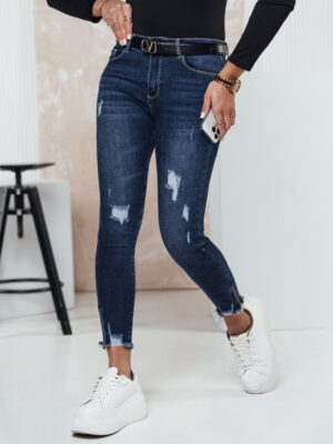 Női farmer nadrág ZIPDETAIL push up kék Dstreet