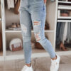 Női farmer skinny nadrág DEMISTYLE kék Dstreet