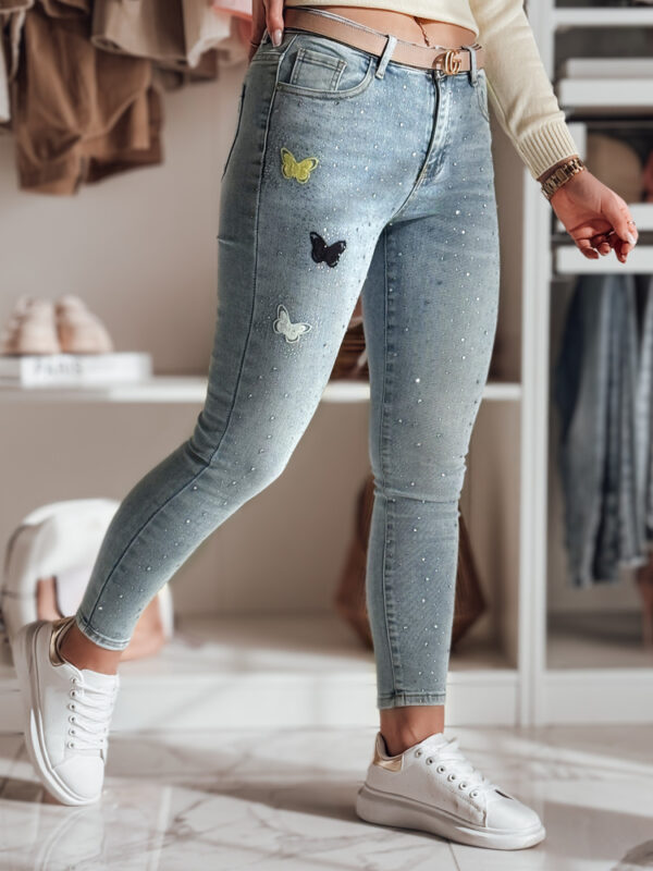 Női farmer skinny nadrág díszítéssel LUMITTA kék Dstreet