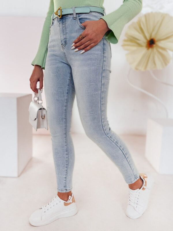 Női farmer skinny nadrág szívecskékkel JENIVIA kék Dstreet