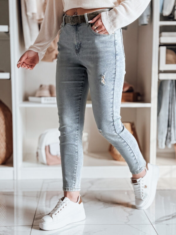 Női farmernadrág slim fit nadrág övvel MIXFELL kék Dstreet