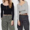 Női felső Trendyol TWOAW22BZ0134/Black-Grey