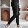 Női magas derekú leggings FLEXION fekete Dstreet