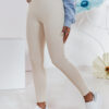 Női magas derekú leggings SOFLEGG bézs Dstreet