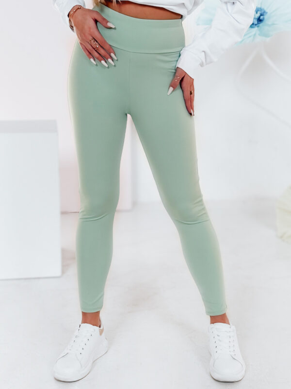 Női magas derekú leggings SOFLEGG világoszöld Dstreet