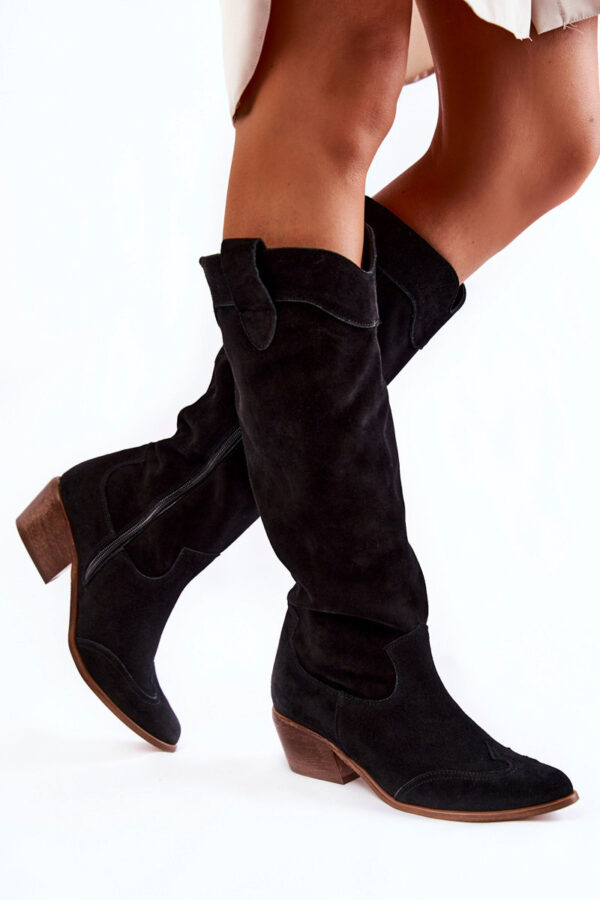 Női magassarkú csizma Lewski Shoes 3235 fekete