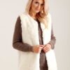 Női mellény Fashionhunters Ecru
