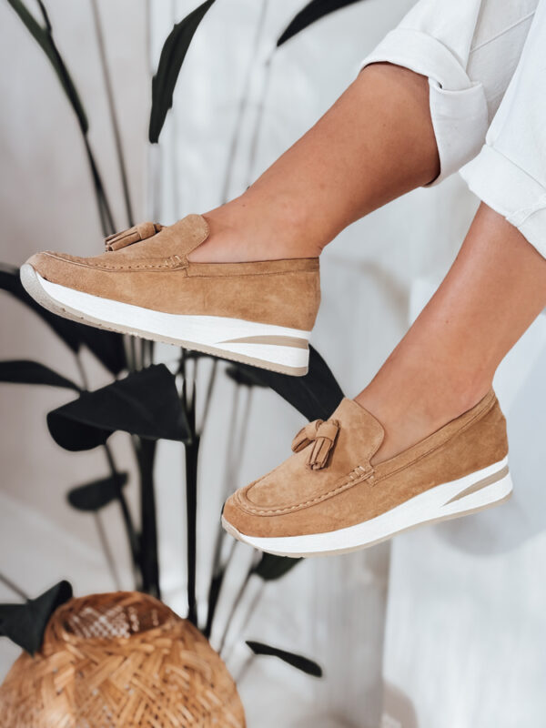 Női mokaszinok könnyű platformon MOCCKO khaki Dstreet