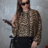 Női oversize LEOPARDY blúz leopárd mintás Dstreet