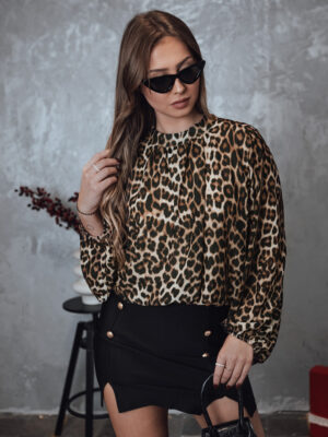 Női oversize LEOPARDY blúz leopárd mintás Dstreet