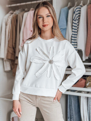 Női oversize blúz PETITKA virággal ekrü Dstreet