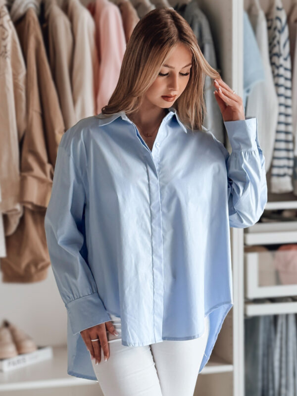 Női oversize ing hosszabb háttal BLUOSIZE kék Dstreet