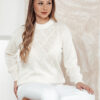 Női oversize pulóver FEMWEAVE ekrü Dstreet