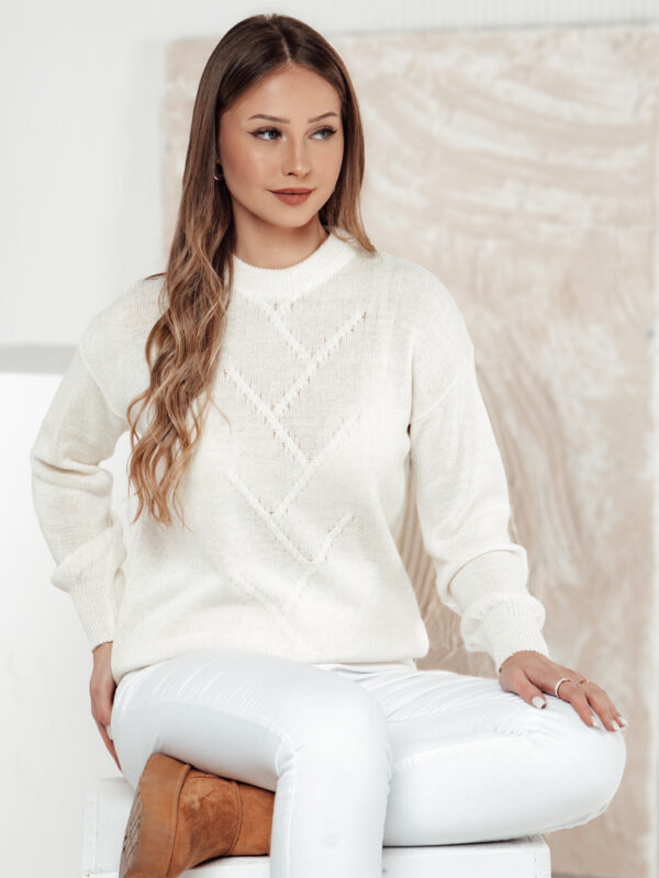 Női oversize pulóver FEMWEAVE ekrü Dstreet