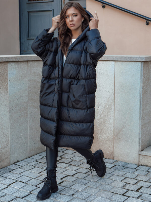 Női oversize télikabát kapucnival ANNIKA fekete Dstreet
