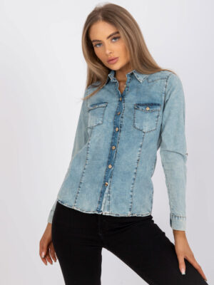 Női póló Fashionhunters i523_RO-KS-GMK-4009.95jasny niebieski
