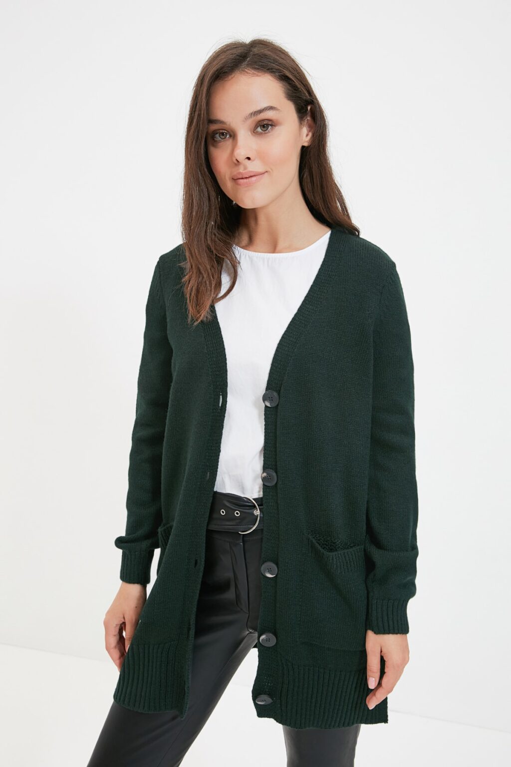 Női pulóver Trendyol TCTAW22TH0005/Dark green
